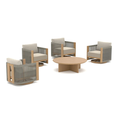 Positano 5-Piece Swivel Patio Lounge Set with Sunbrella® Cushions