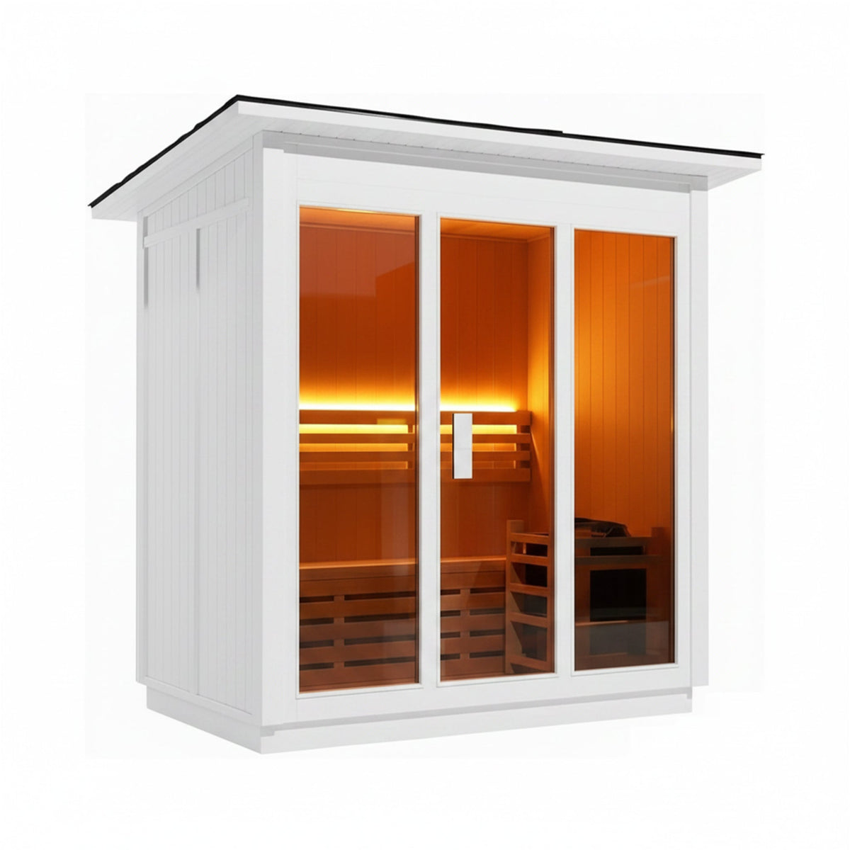 Custom 8-Person Luxury Canadian Red Cedar Outdoor Steam Sauna with Heater