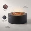 32 In. W X 13.5 In. H Iron Propane Gas Burning round Outdoor Patio Fire Pit in Dark Grey