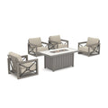 Marindo 5-Piece Aluminum Fire Table Set with 50,000 BTU Fire Pit