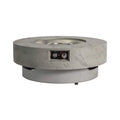 Alora 34" Round Cement-Finish Propane Fire Table with Glass Stones & Burner Cover