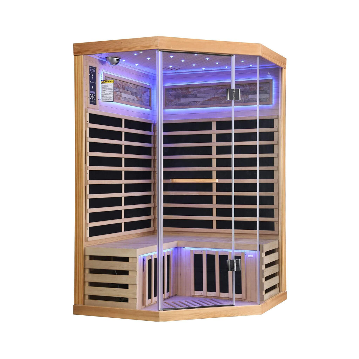 Thermora Premium Canadian Hemlock 2-Person Indoor Infrared Sauna with Starry Sky Lighting
