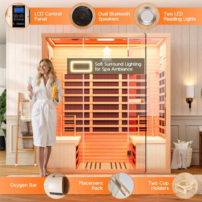 Seville 4-Person Low EMF Canadian Hemlock Indoor Infrared Sauna