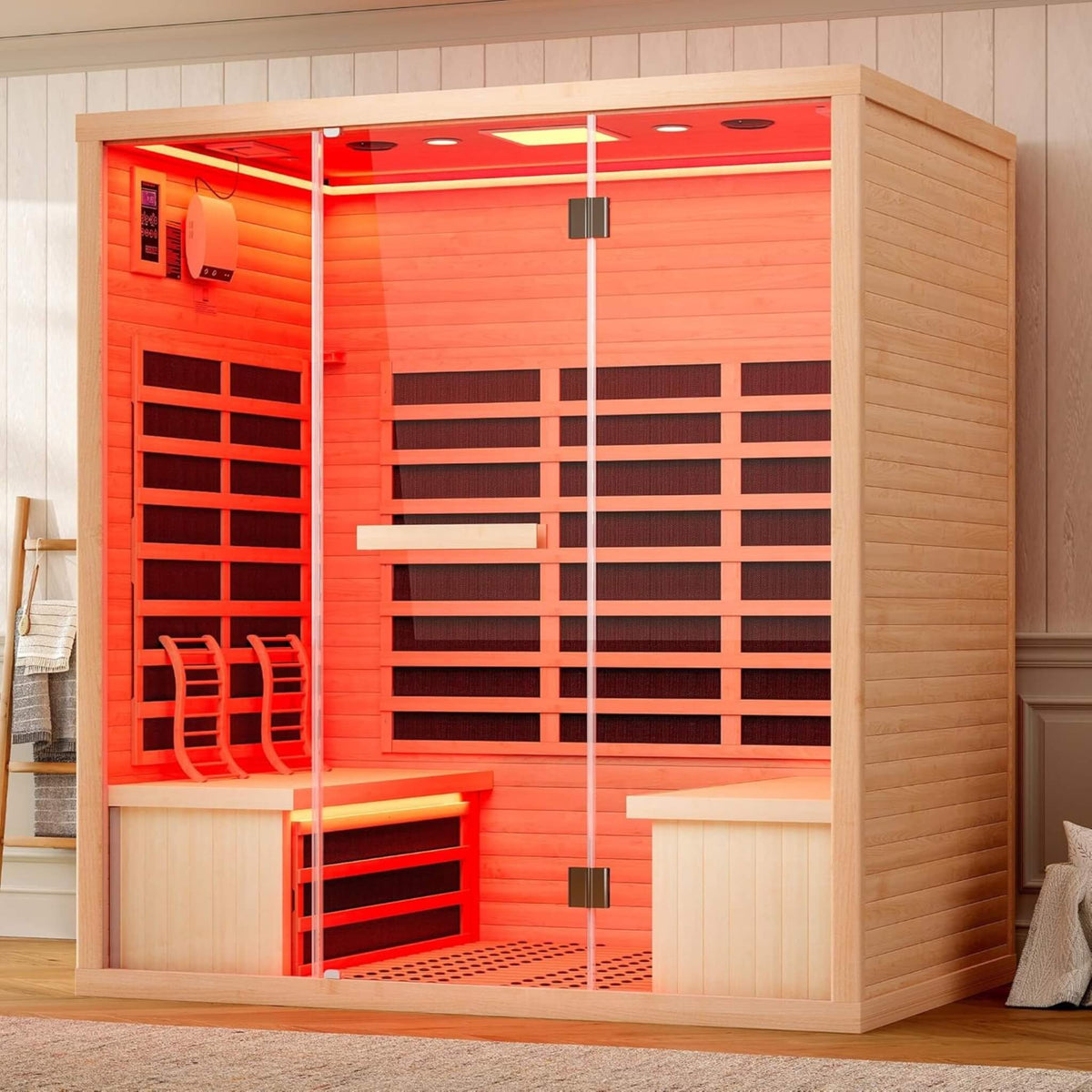 Seville 4-Person Low EMF Canadian Hemlock Indoor Infrared Sauna