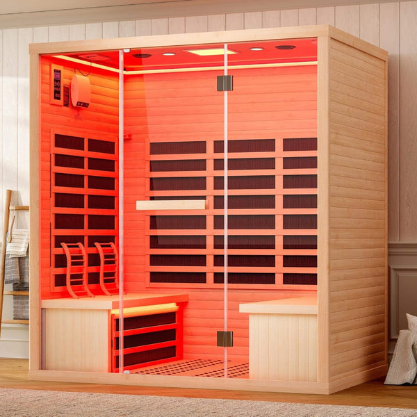 Seville 4-Person Low EMF Canadian Hemlock Indoor Infrared Sauna