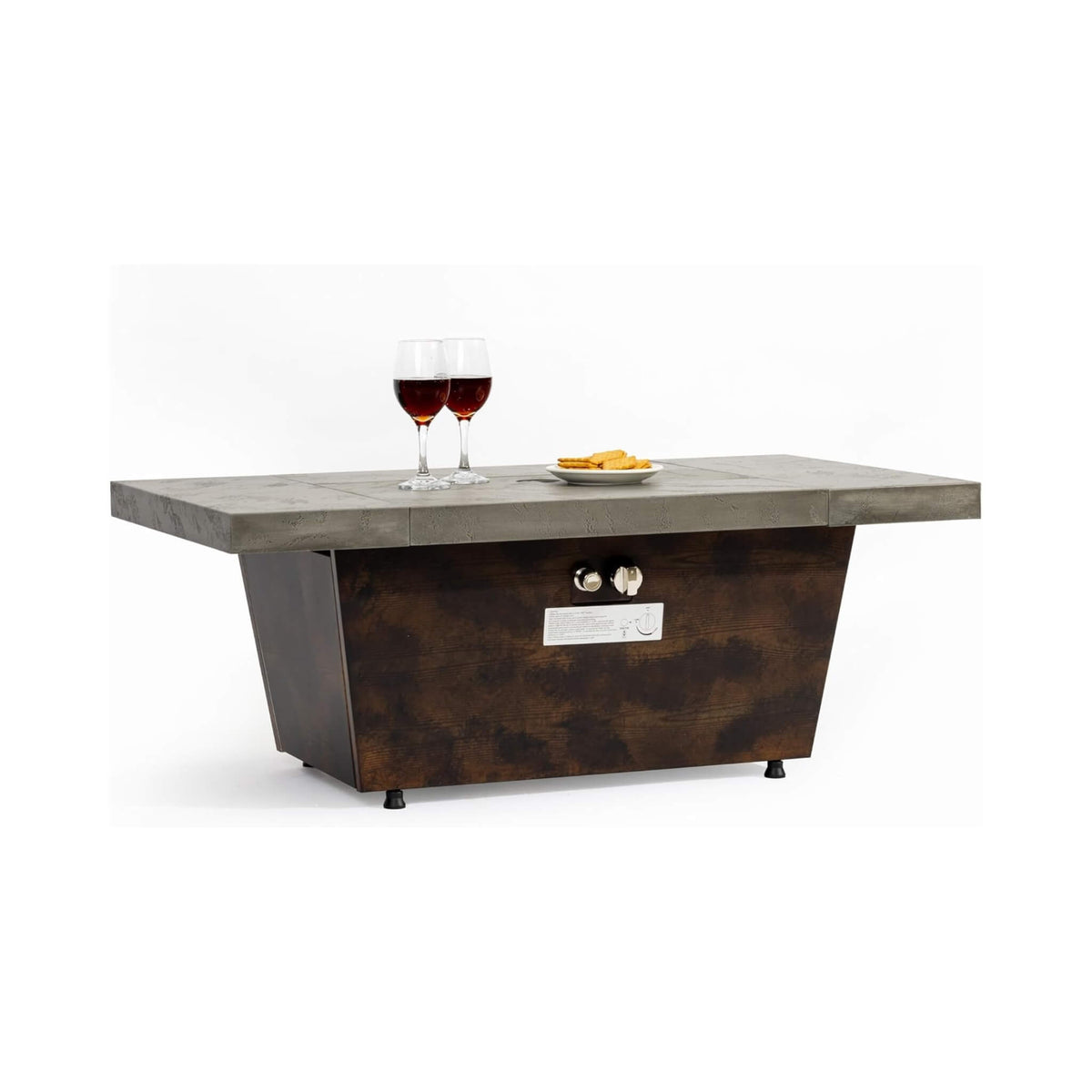 Alora 42" Contemporary Rectangular Flint Gray Propane Fire Pit Table with Fire Glass