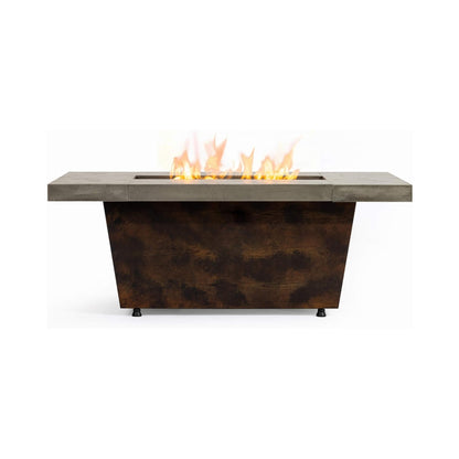 Alora 42" Contemporary Rectangular Flint Gray Propane Fire Pit Table with Fire Glass