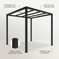 8 Ft. X 8 Ft. Matte Black Aluminum Pergola