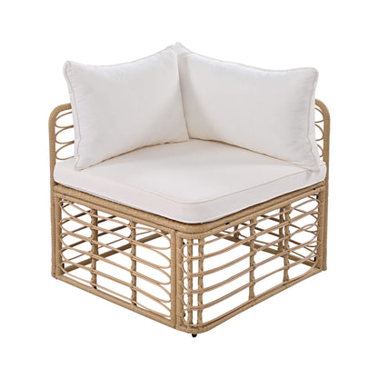Modern 7-Piece Modular Outdoor Rattan Sofa Set