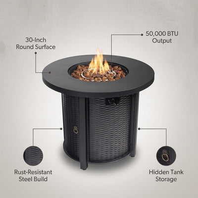 Round Steel Fire Pit - 50,000 BTU