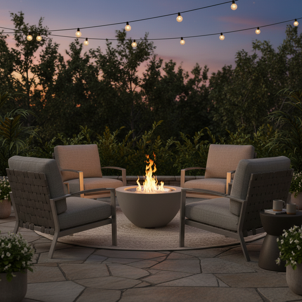The Outdoor GreatRoom Company Cove Concrete Bowl Gas Fire Pit