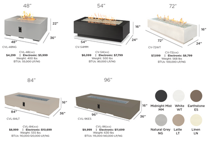 The Outdoor GreatRoom Company Cove Concrete Linear Gas Fire Pit