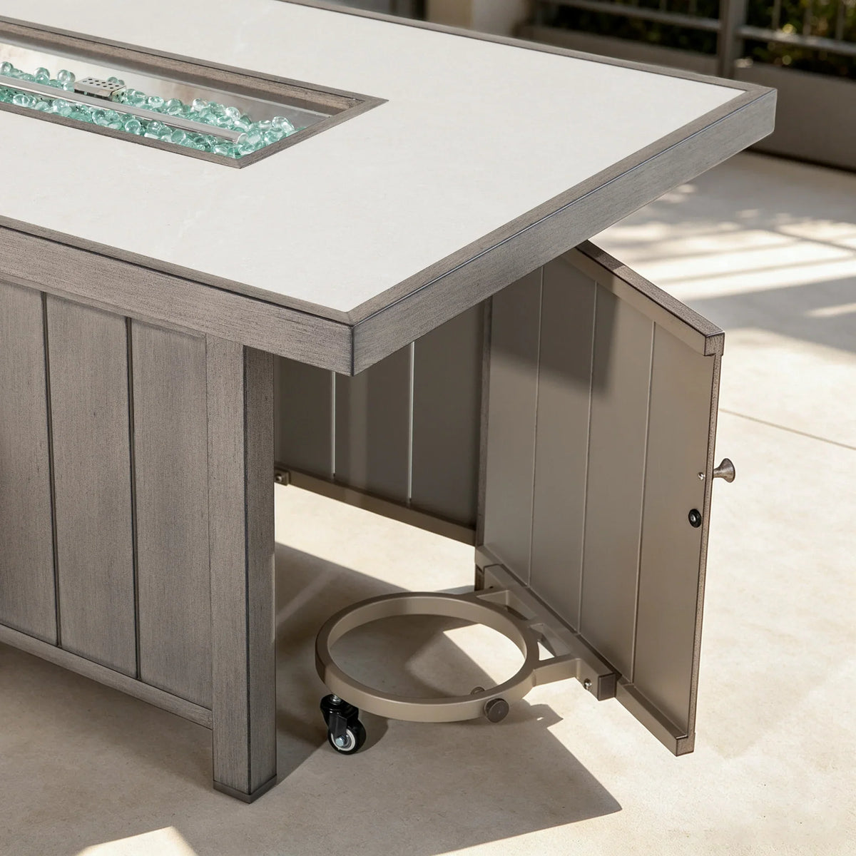 Marindo 5-Piece Aluminum Fire Table Set with 50,000 BTU Fire Pit