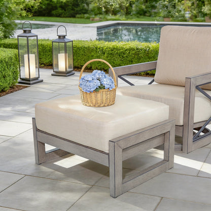Marindo 7-Piece Aluminum Fire Table Lounge Set with Ottomans