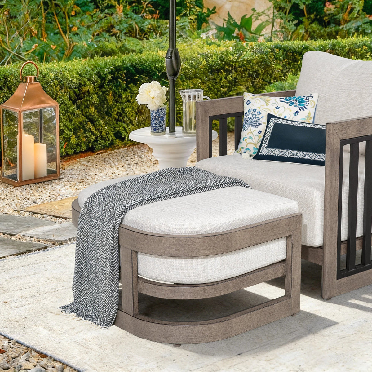 Sereno 6-Piece Aluminum Sofa Lounge Set with Ottomans and Coffee Table