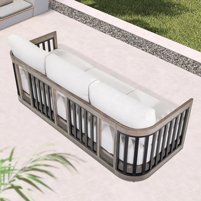 Sereno 6-Piece Aluminum Sofa Lounge Set with Ottomans and Coffee Table