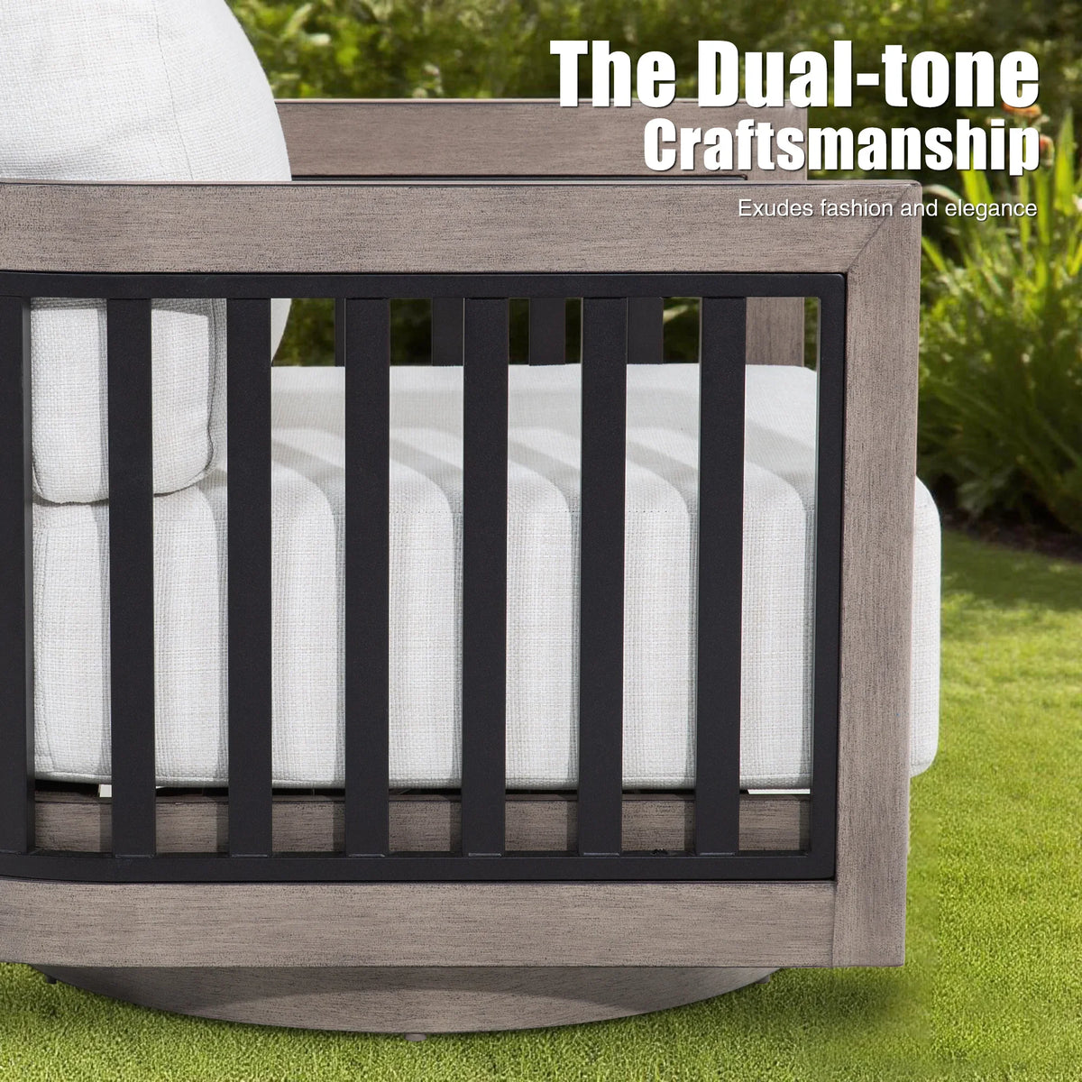 Sereno 6-Piece Swivel Aluminum Patio Conversation Set with Ottomans