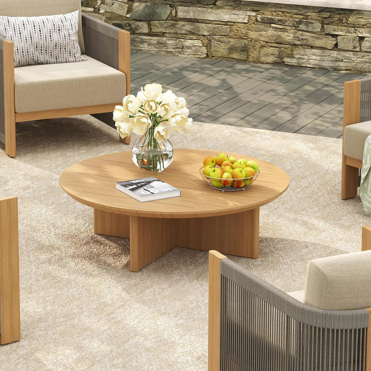 Positano 5-Piece Swivel Patio Lounge Set with Sunbrella® Cushions