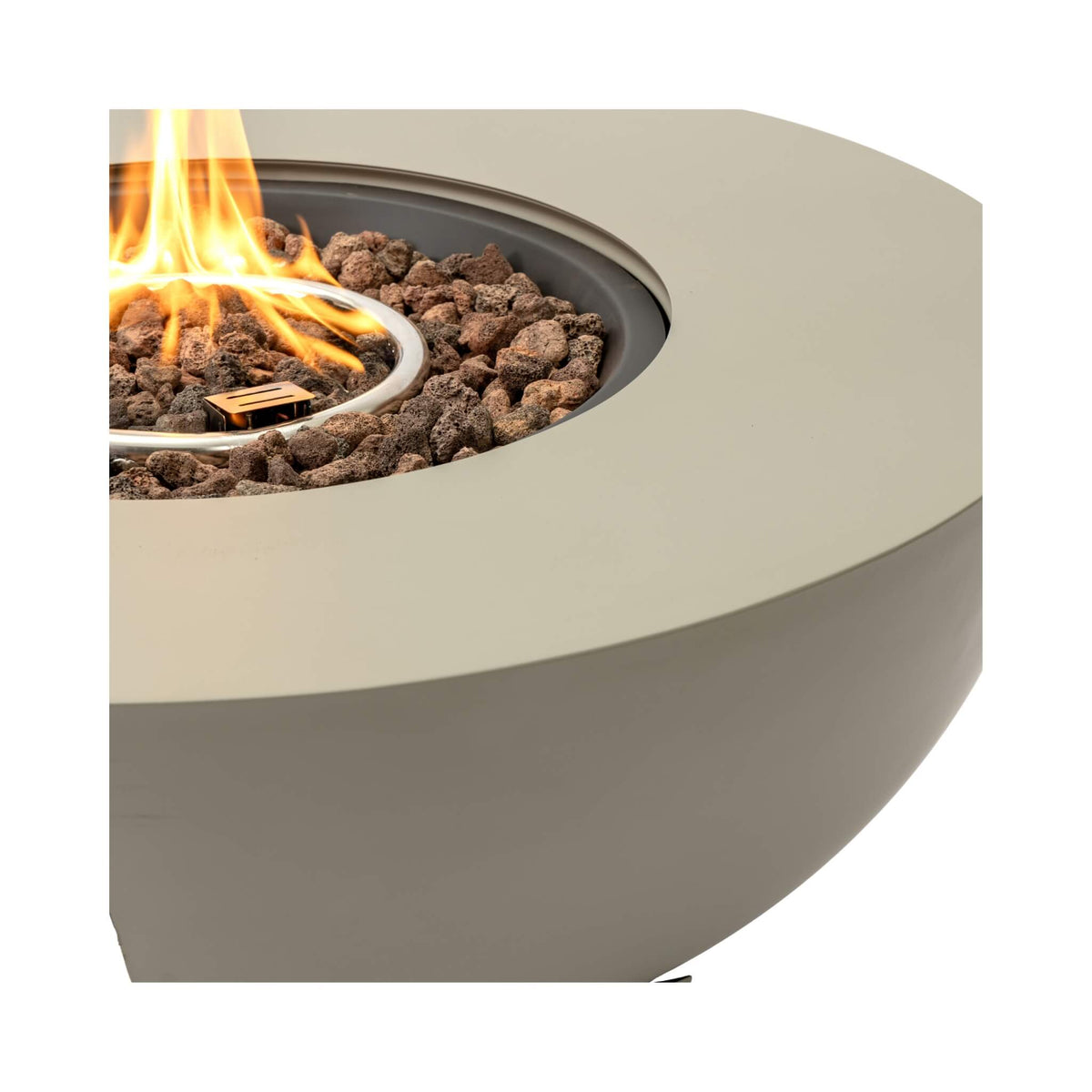 Alora 36-Inch Round Iron Patio Gas Fire Pit Table with Matching Cover