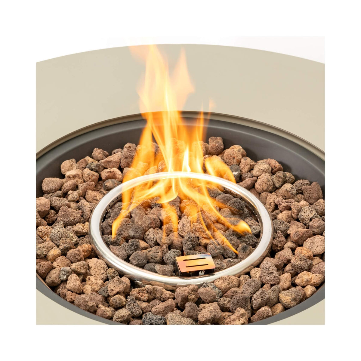Alora 36-Inch Round Iron Patio Gas Fire Pit Table with Matching Cover