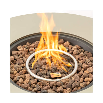 Alora 36-Inch Round Iron Patio Gas Fire Pit Table with Matching Cover