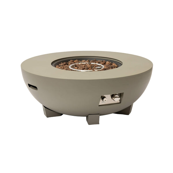 Alora 36-Inch Round Iron Patio Gas Fire Pit Table with Matching Cover
