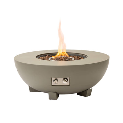 Alora 36-Inch Round Iron Patio Gas Fire Pit Table with Matching Cover