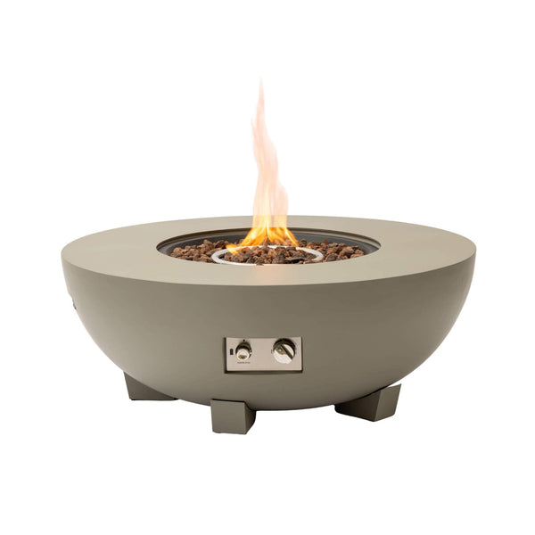 Alora 36-Inch Round Iron Patio Gas Fire Pit Table with Matching Cover