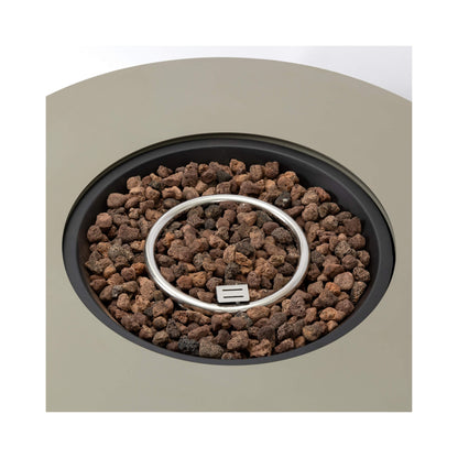 Alora 36-Inch Round Iron Patio Gas Fire Pit Table with Matching Cover