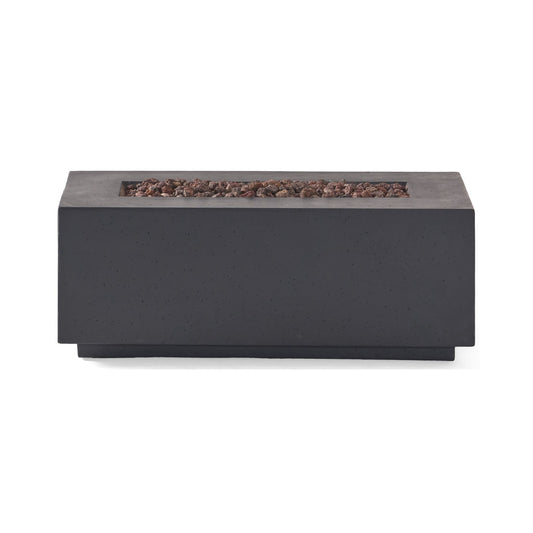 Alora 40" Contemporary Rectangular Lightweight Concrete Propane Fire Pit Table