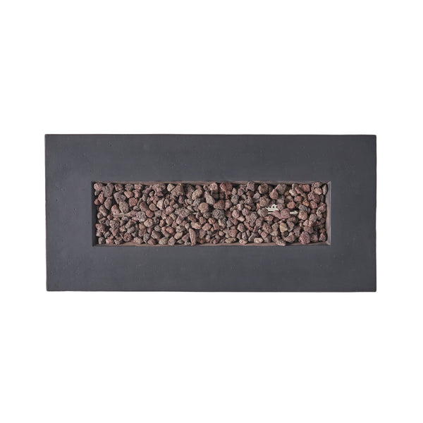 Alora 40" Contemporary Rectangular Lightweight Concrete Propane Fire Pit Table
