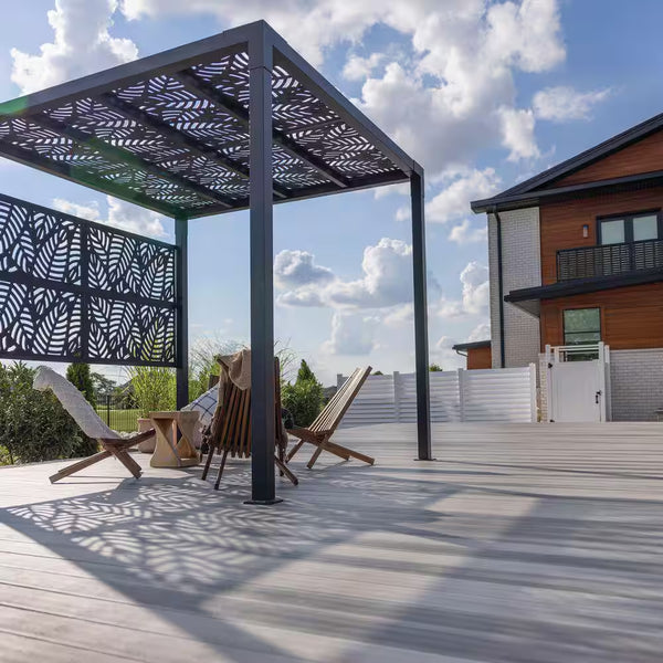 Valencia 8x8 Matte Black Aluminum Outdoor Pergola