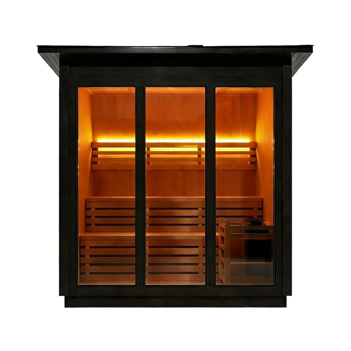 Custom 4-Person Luxury Canadian Red Cedar Outdoor Steam Sauna with Heater