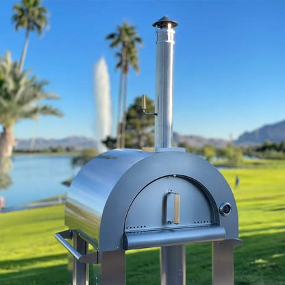 KoKoMo Grills 32" Stainless Steel Wood-Fired Pizza Oven with Cart & Accessory Kit