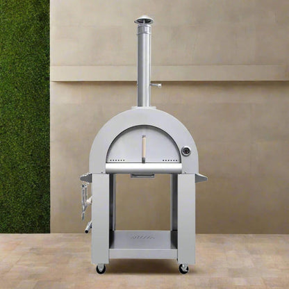 KoKoMo Grills 32" Stainless Steel Wood-Fired Pizza Oven with Cart & Accessory Kit