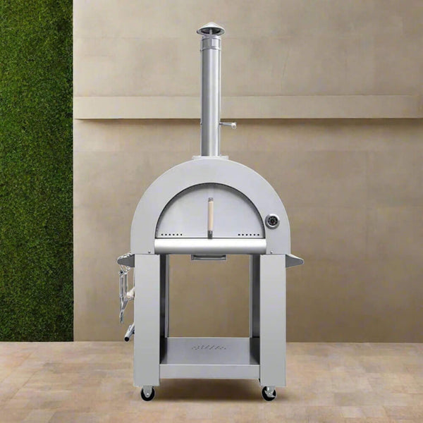 KoKoMo Grills 32" Stainless Steel Wood-Fired Pizza Oven with Cart & Accessory Kit