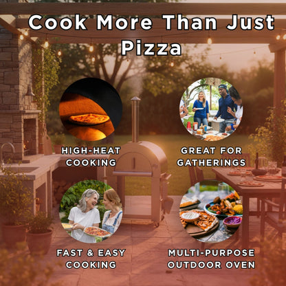 KoKoMo Grills 32" Stainless Steel Wood-Fired Pizza Oven with Cart & Accessory Kit