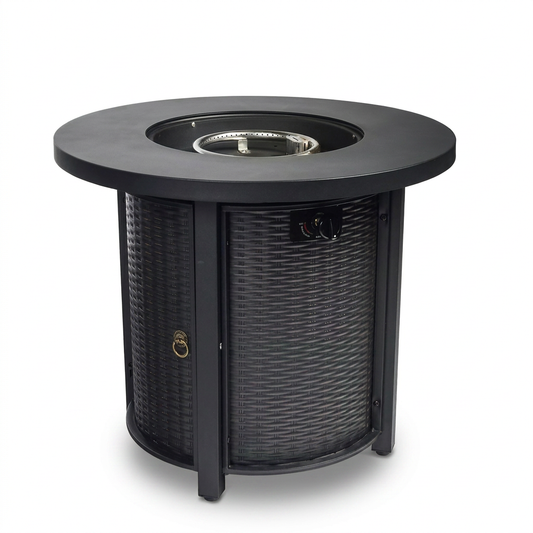 30" Propane Gas Fire Pit Table, 50000 BTU round Steel Fire Pit — Studio Shot
