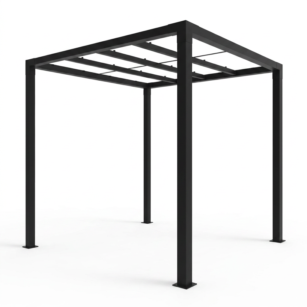 8 Ft. X 8 Ft. Matte Black Aluminum Pergola — Studio Shot