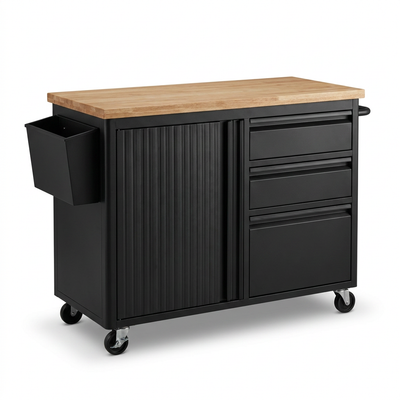 Sonoma 48-Inch Outdoor Kitchen Prep Island with Stainless Steel Top & Cabinet