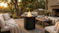 30" Propane Gas Fire Pit Table, 50000 BTU round Steel Fire Pit — Lifestyle