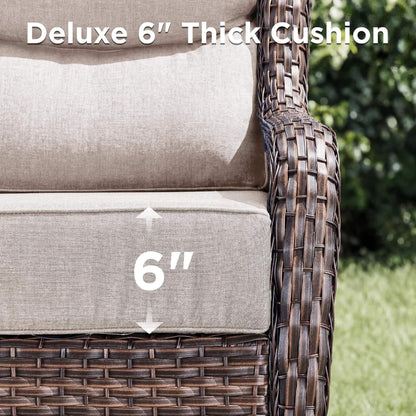 Malibu 10-Piece All-Weather Wicker Seating Set with 50,000 BTU Fire Pit Table
