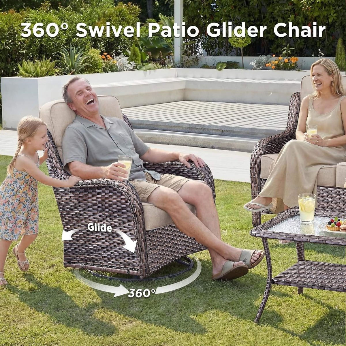 Malibu 10-Piece All-Weather Wicker Seating Set with 50,000 BTU Fire Pit Table