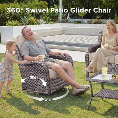 Malibu 10-Piece All-Weather Wicker Seating Set with 50,000 BTU Fire Pit Table
