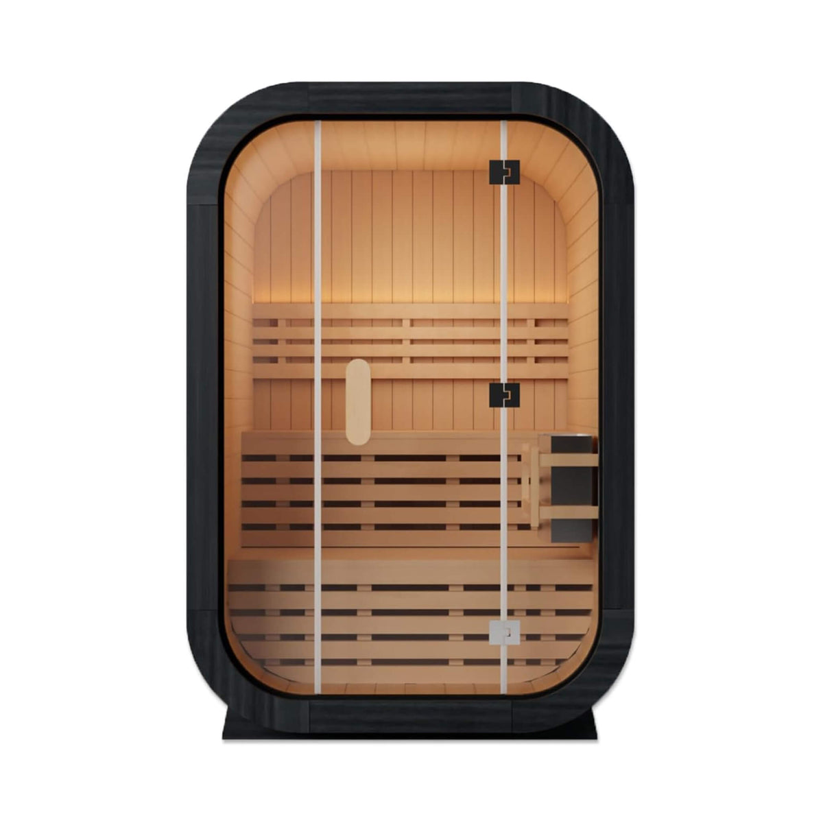 Lund Luxury 2-Person Outdoor Spruce Wood Cube Sauna with 4.5kW Electric Stove