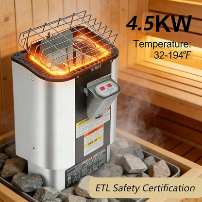 Lund Luxury 2-Person Outdoor Spruce Wood Cube Sauna with 4.5kW Electric Stove