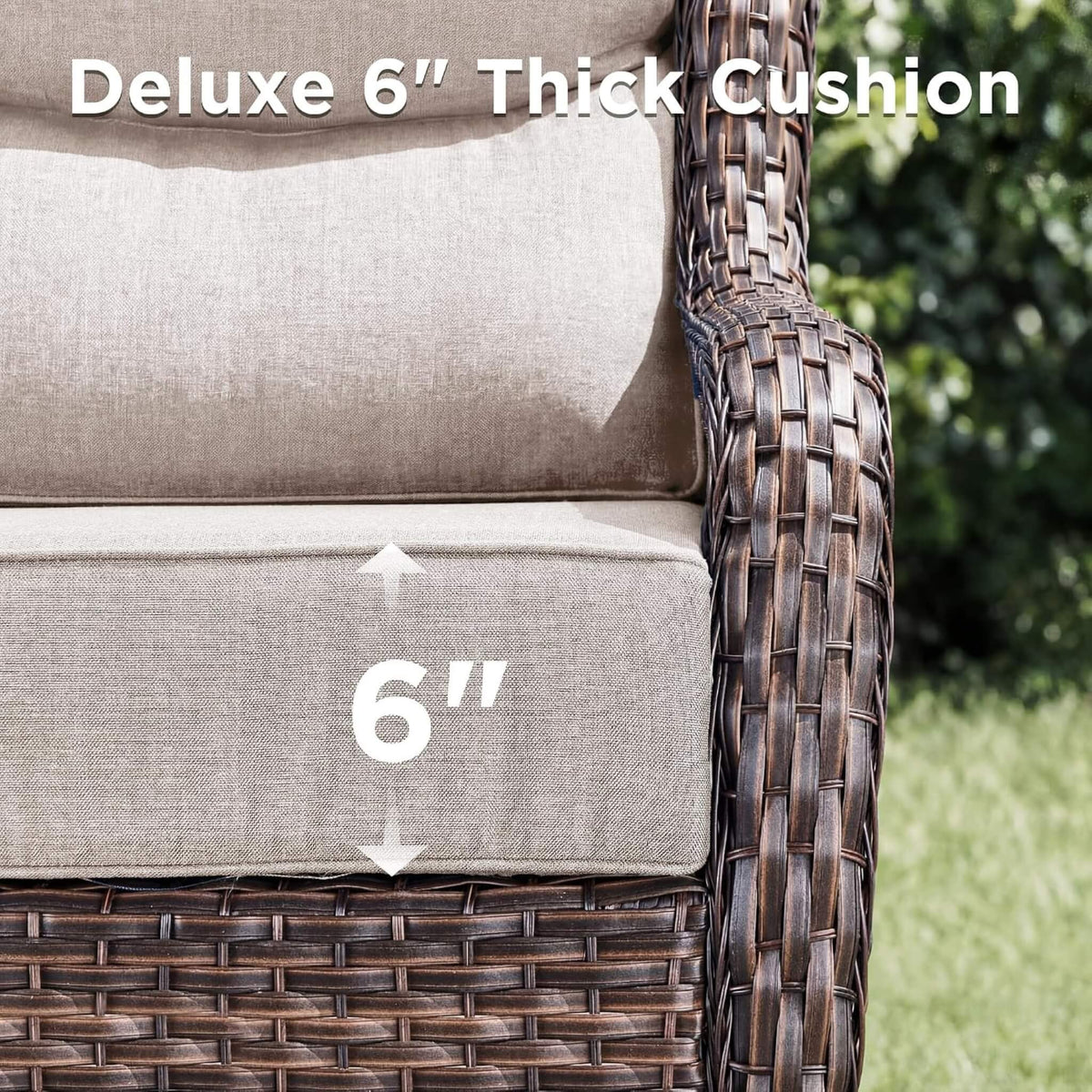 Malibu 8-Piece All-Weather Wicker Seating Set with Swivel Glider Armchairs