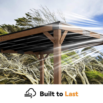 Carmel Modern Solid Cedar Wood Gazebo with Sloped Hardtop Roof