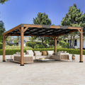 Carmel Modern Solid Cedar Wood Gazebo with Sloped Hardtop Roof