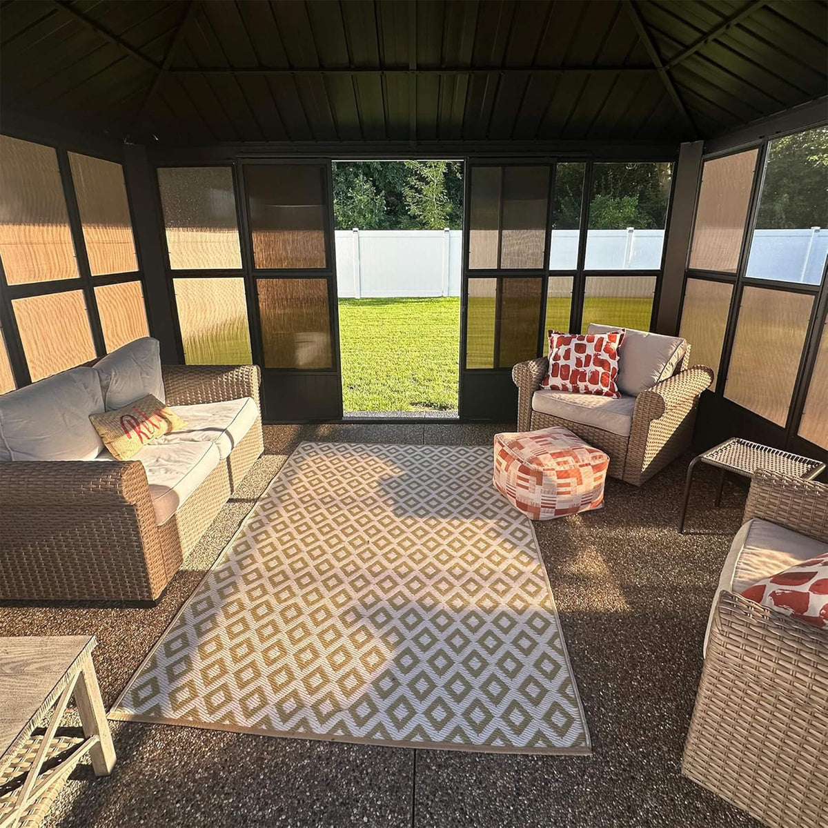 Vista Hardtop Aluminum Solarium with Double Roof & Integrated Lighting